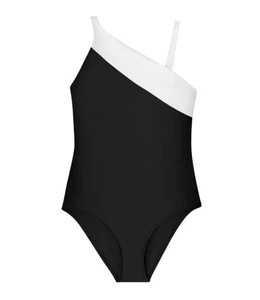 Members Mark Women's Swimsuit Sz XX-Large Asymmetric One Piece Black White 16 18 - Picture 1 of 16