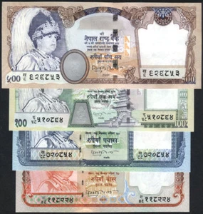 NEPAL Rs20-500 GYANENDRA sig-15,p-47b-50b 2ª emisión de 4 billetes UNC scarc - Imagen 1 de 1