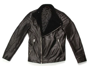 ZARA Limted Edition Faux Leather Shearling Collar Mens Coat Jacket size Small - Picture 1 of 5