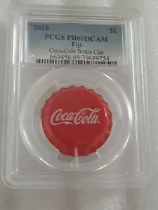 2018 6 gram Fiji Coca-Cola U.S. Bottle Cap Silver Coin PCGS PR69 DEEP CAMEO! - Picture 1 of 4