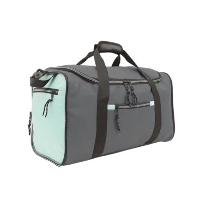 Protege™ ~ 20" Collapsible Duffel Bag ~ Tote ~ Gray/Mint Color ~ 20" x 10" x 11" - Image 1 of 4