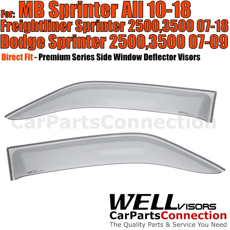 Wellvisors Mercedes Sprinter 10-18 Freightliner 2500 3500 07-18 Window Visors - Image 1 of 4