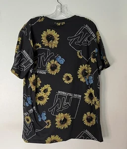 Camiseta MTV L Girasol Mariposa Música Televisión Hombres Flor Negra Verano NUEVA - Imagen 1 de 5