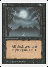Bad Moon Unlimited HEAVILY PLD Black Rare MAGIC THE GATHERING MTG CARD ABUGames