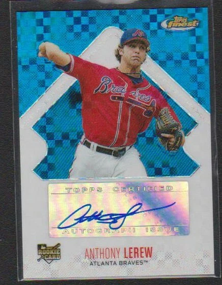 2006 TOPPS FINEST BLUE XFRACTOR ROOKIE AUTO #154 ANTHONY LEREW BRAVES SP #48/150 - Image 1 of 1