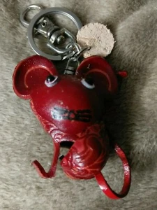 3D handgefertigt/bemalt geprägtes Leder Schlüsselanhänger. Rote Maus 2,5"x2" KOSTENLOSER SCHNELLER VERSAND - Bild 1 von 3