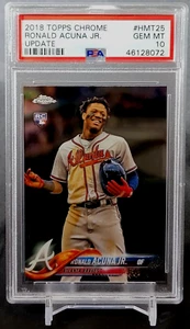 2018 Topps Chrome Update Ronald Acuna Jr Rookie RC #HMT25 PSA 10 Braves (C4) - Imagen 1 de 2