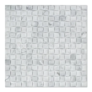 Carrara White Italian (Bianco Carrara) Marble 3D Small Bread Mosaic Tile - Picture 1 of 2