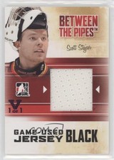 2010 ITG Between the Pipes Game-Used Black Jersey Vault Ruby 1/1 Scott Stajcer
