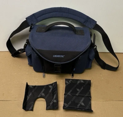 Bolsa para cámara London Fog azul negro 12" W x 8" H x 6" D diseñada por Ryka Foto 1 de 4