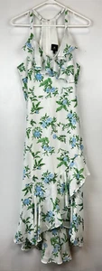 Disney Princess Dress Women L White Floral Flowy Maxi Ruffle Milkmaid Fairy - Picture 1 of 11