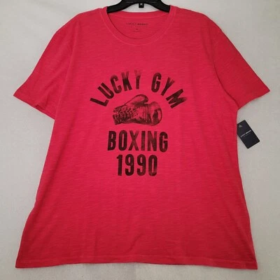 Lucky Brand Lucky Gym Shirt Mens Red Extra Large XL Boxing 1990 Outdoor Logo NWT - Image 1 of 4