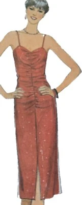 1970s Ruched Spaghetti Strap Puff Sleeve Dress Style 2739 Sewing Pattern - Image 1 of 3