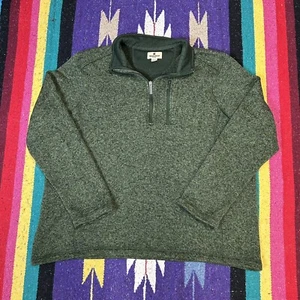 Woolrich Pullover Fleece Sweater Mens 2XL XXL Green 1/4 Zip Jacket - Picture 1 of 10