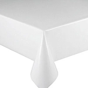 Vinyl Tablecloth Plain White Gloss Wipe Clean, Plastic Pvc Textile Backed (263) - Picture 1 of 1