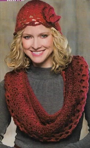 LA ROUGE INFINITY SET HAT AND COWL SCARF WOMEN'S CROCHET PATTERN INSTRUCTIONS - Picture 1 of 1