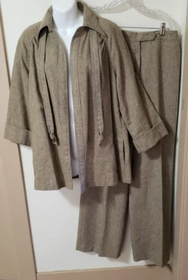 Vintage Womens  70s Mod   Wool  & Polyester  Wideleg Pants  set.size 14 - Image 1 of 4