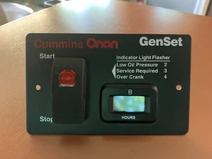 Cummins Onan 028-00022 Generator Start / Stop Switch & LCD Hour Meter - Picture 1 of 2