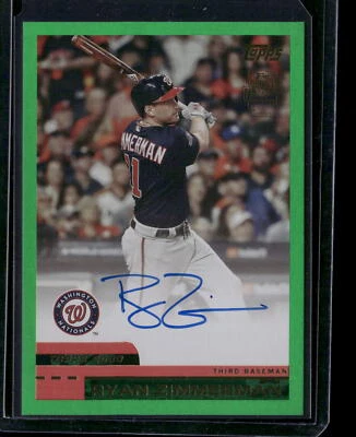2024 Topps Archives #00FF-RZ Fan Fav Autographs Green Foil Ryan Zimmerman #/99 - Image 1 of 2