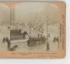O'Connell's Bridge & Sackville Street Dublin Irland Griffith Stereoview - Bild 1 von 2