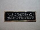 Plaque signalétique carte de baseball Willie McCovey Giants 1969 Nouvelle-Écosse MVP Award 1" X 3"