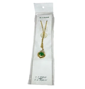 Fashion Jewelry Gold Color Necklaces & Jade Pendants 16 inch - Picture 1 of 3