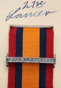 QSA QUEENS SUDAFRICA MEDALLA CINTA BARRA BROCHE DIAMANTE HILL BOER CAMPAÑA DE GUERRA - Imagen 1 de 1