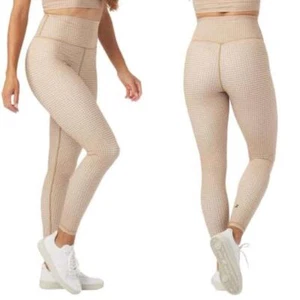 NWT Glyder Women's Sultry 7/8 Almond Linen Gingham Leggings- Size Small - Picture 1 of 10