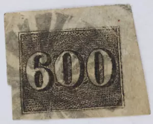 Brazil sc#28 600r jumbo fancy 2nd printing thick paper intermediate impression - Picture 1 of 4