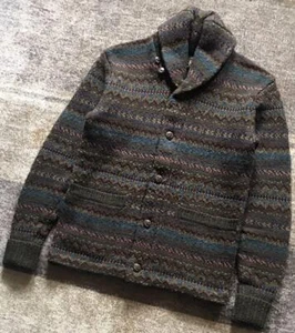 RRL Ralph Lauren Cardigan Knit Size Size 34 Length 60cm Long sleeve Wool Linen - Picture 1 of 10