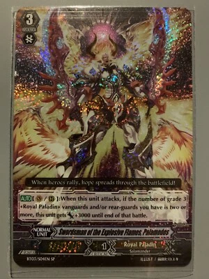 CARDFIGHT VANGUARD SWORDSMAN OF THE EXPLOSIVE FLAMES PALAMEDES BT03/S04EN SP - Image 1 of 3