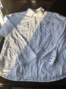191 Unlimited Button Down Hemd Herren XL weiß mit blauen Streifen B2 - Bild 1 von 3