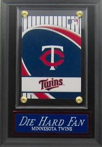 DIE HARD FAN MINNESOTA TWINS LOGO CARD PLAQUE WITH EASEL FOR YOUR MAN CAVE DECOR - Picture 1 of 3