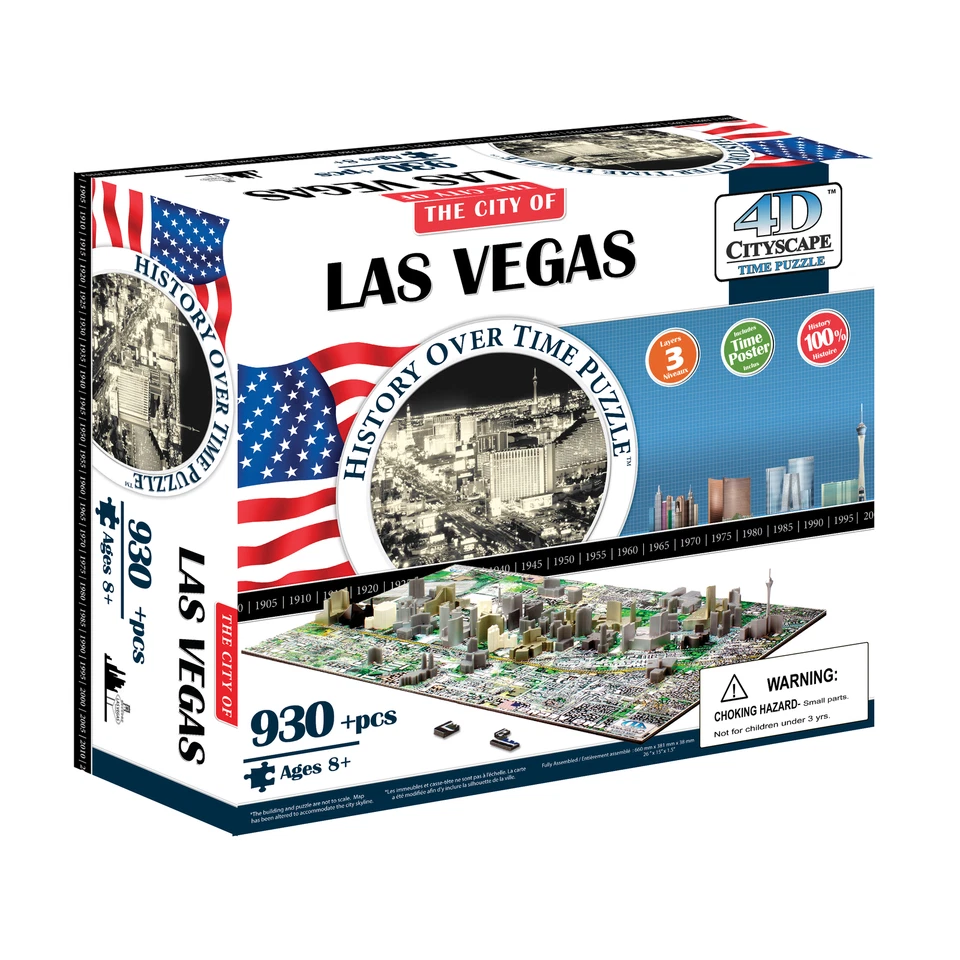 4d Cityscape Las Vegas Time Puzzle Glow in The Dark Streets 930 Pcs.