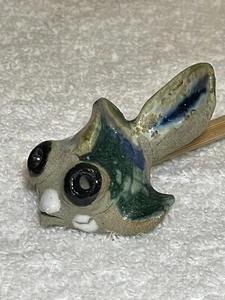 (4) UNIQUE Bamboo Swizzle Sticks w/ Art Pottery Fish End Fishing Boating Camping - Picture 1 of 11
