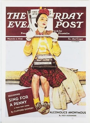 1941 MAR 1 Glamour Girl NORMAN ROCKWELL SATURDAY EVENING POST COVER ART PRINT - Image 1 of 3