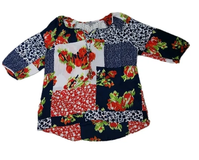 Blusa Pullover Valerie Stevens Para Mujer 1X Plus Ligera Manga 3/4 Corbata Cuello Foto 1 de 4