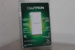 🔥Lutron MACL-L3S25H-WH LED+Dual Dimmer and Switch 75W LED Bulbs Single-Pole NEW - Picture 1 of 3