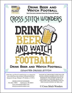 Drink Beer and Watch Football by Cross Stitch Wonders cross stitch pattern - Picture 1 of 1