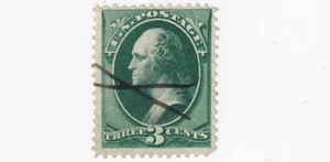 BRIEFMARKE US SCOTT 184 "Washington" 3 CENT 1870 USED HAND CANCEL - A - Bild 1 von 1
