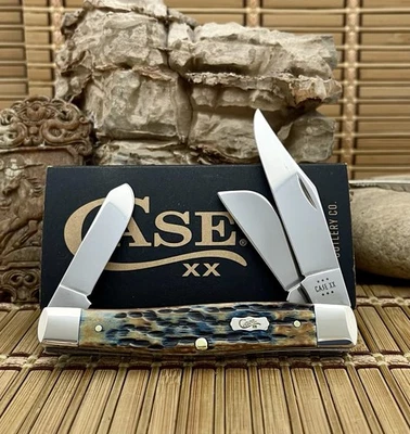Case XX USA Pocket Worn Hand Fired Mediterranean Blue Bone Large Stockman Knife Foto 1 de 4