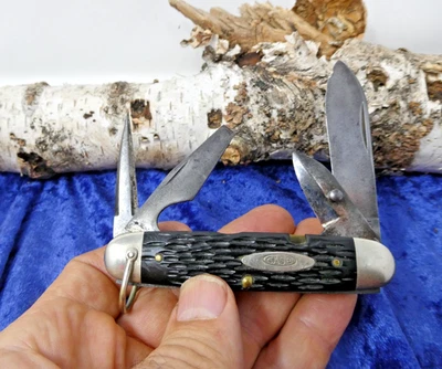 Case XX 6445R Scout Knife 1940 - 64 带粗糙黑色骨秤 — 第 1/4 张图片