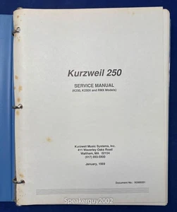 Original Kurzweil 250 (K250 K250X RMX Models) Service Manual - Picture 1 of 2