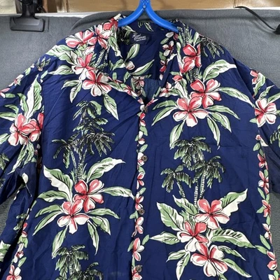 Camisa Hawaiana De Colección Para Hombre XL Creaciones Reales Floral Manga Corta Árboles Foto 1 de 4