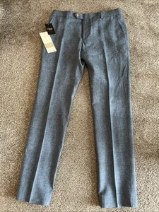 BNWT NEXT BLUE LINEN MIX TAILORED SKINNY SUIT TROUSERS Waist 32 Regular Rrp£40 - Picture 1 of 8