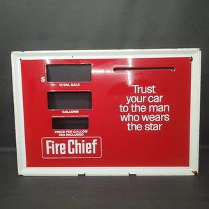 Vintage Texaco Fire Chief Gas Pump Face Plate 1960 Man Cave Memorabilia Antique - Picture 1 of 11