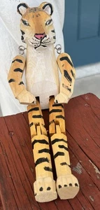 THE TIGER Clemson Tigers Maskottchen Statue 12" NCAA Figur Holz sitzender Tiger - Bild 1 von 7