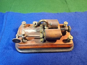 Antique J.H. Bunnell Co.Telegraph Sounder Cast Iron & Brass L.E. Knott Apparatus - Picture 1 of 8