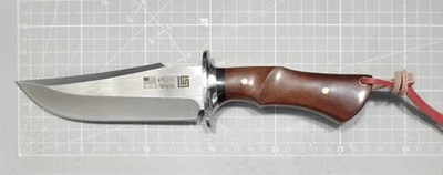 Feststehendes Full-Tang Messer mit Lederscheide Klinge aus D2 Stahl - Bild 1 von 4