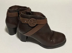 Stivaletti donna Brighton Gaucho in pelle tacco a blocco zip laterale marrone 6,5 M - Foto 1 di 12